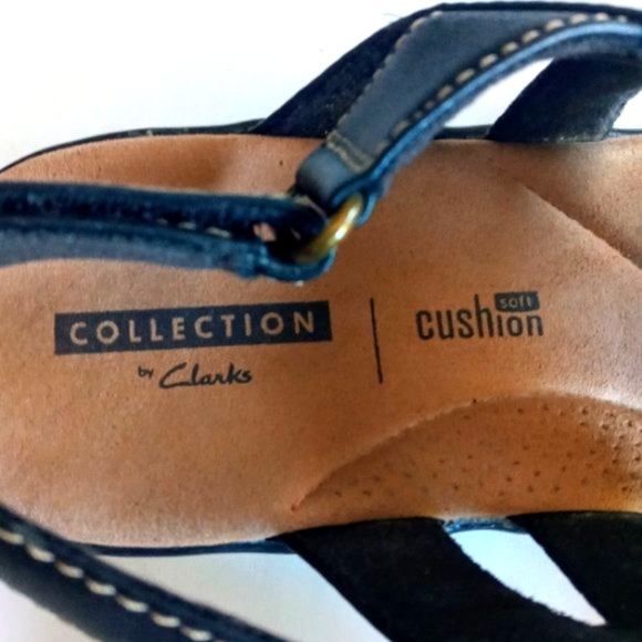 Clarks Sandals Brown Leather Comfort Walking Shoe - Picture 2 of 6